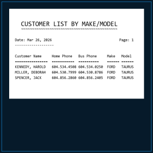 Sql - Vehicle Search