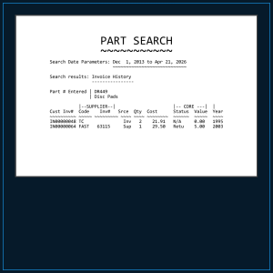 Sql - Part Search