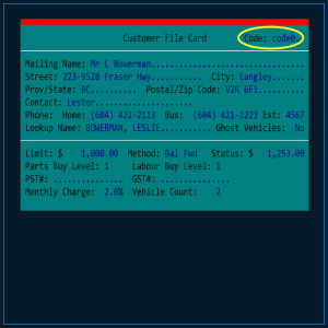 Sql - Customer Codes