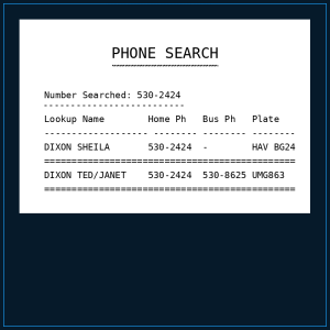 Sql - Phone Search